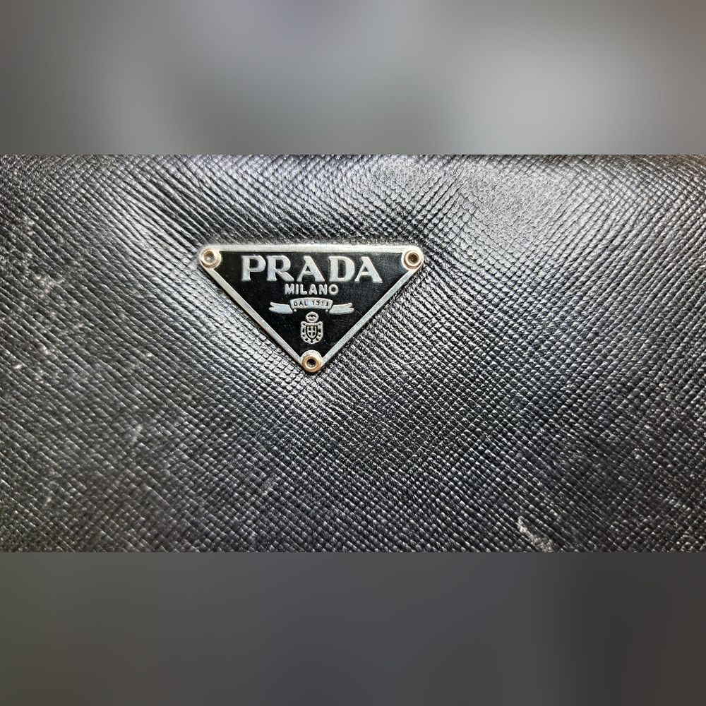 Prada Black Saffiano Leather Zip-Around Wallet - Picture 2 of 16
